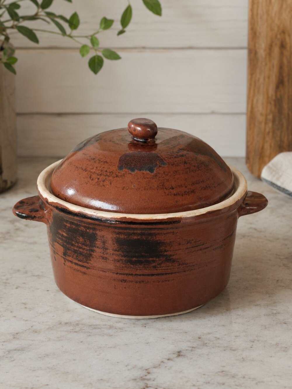 Small Brown Studio Pottery Casserole Dish